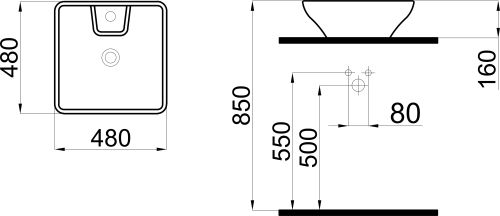 Раковина STWORKI накладная 48 K0101-2485 в Донецке