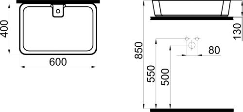 Раковина STWORKI накладная 60 K6001-0405 с сифоном в Донецке